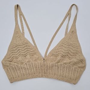 Intimately Free People Beige Knit Bralette Coquette Girl  Feminine Balletcore